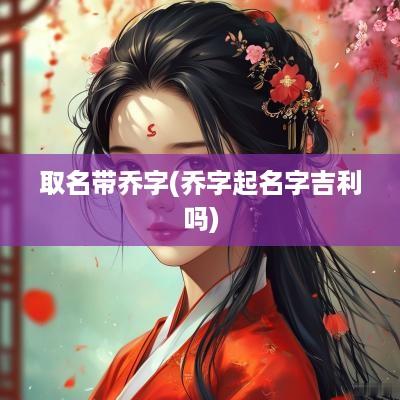 取名带乔字(乔字起名字吉利吗)