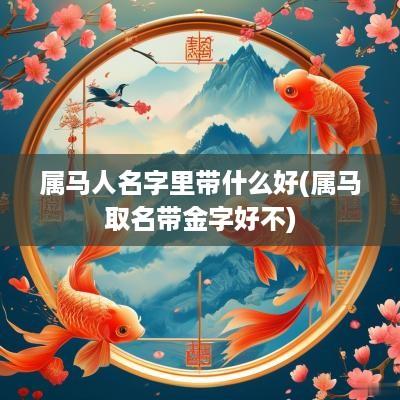 属马人名字里带什么好(属马取名带金字好不)