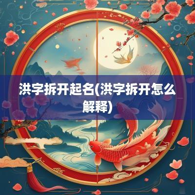 洪字拆开起名(洪字拆开怎么解释)