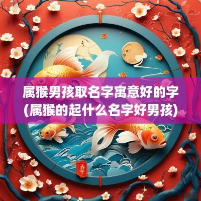 属猴男孩取名字寓意好的字(属猴的起什么名字好男孩)