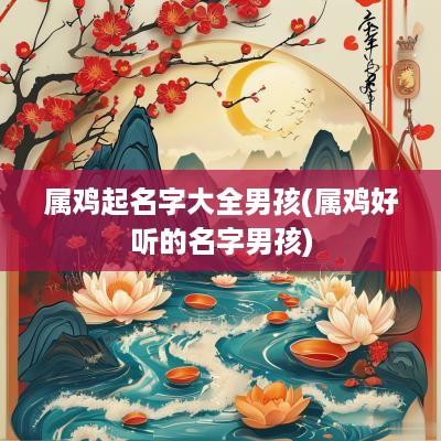 属鸡起名字大全男孩(属鸡好听的名字男孩)