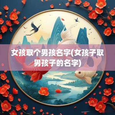 女孩取个男孩名字(女孩子取男孩子的名字)