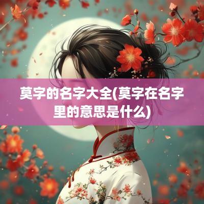 莫字的名字大全(莫字在名字里的意思是什么)