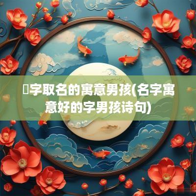 玙字取名的寓意男孩(名字寓意好的字男孩诗句)