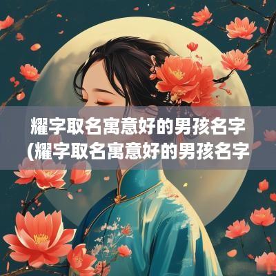 耀字取名寓意好的男孩名字(耀字取名寓意好的男孩名字有哪些)