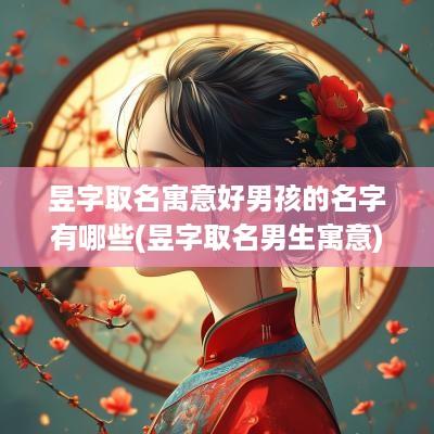昱字取名寓意好男孩的名字有哪些(昱字取名男生寓意)