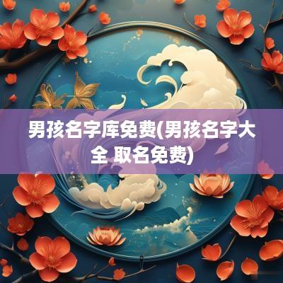 男孩名字库免费(男孩名字大全 取名免费)