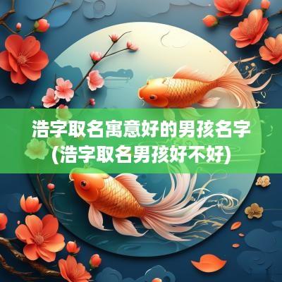 浩字取名寓意好的男孩名字(浩字取名男孩好不好)