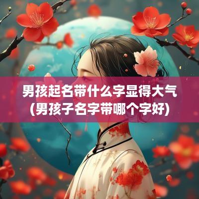 男孩起名带什么字显得大气(男孩子名字带哪个字好)