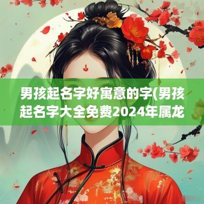 男孩起名字好寓意的字(男孩起名字大全免费2025年属龙)