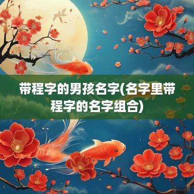 带程字的男孩名字(名字里带程字的名字组合)