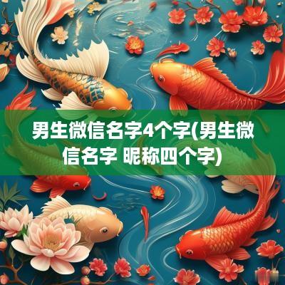 男生微信名字4个字(男生微信名字 昵称四个字)