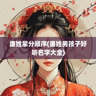 廉姓辈分顺序(廉姓男孩子好听名字大全)
