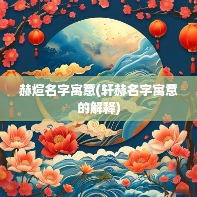 赫煊名字寓意(轩赫名字寓意的解释)