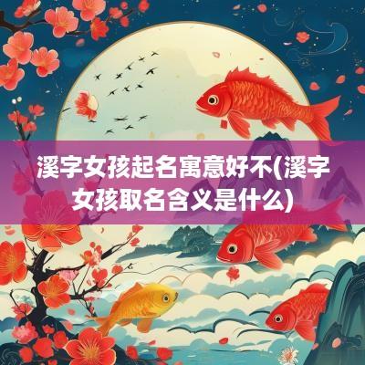 溪字女孩起名寓意好不(溪字女孩取名含义是什么)