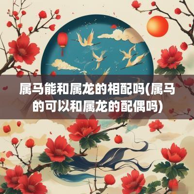 属马能和属龙的相配吗(属马的可以和属龙的配偶吗)