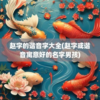赵字的谐音字大全(赵字或谐音寓意好的名字男孩)