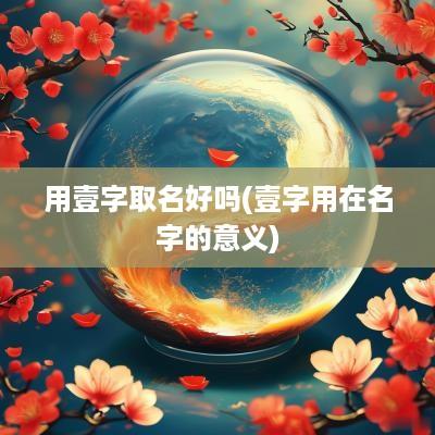 用壹字取名好吗(壹字用在名字的意义)
