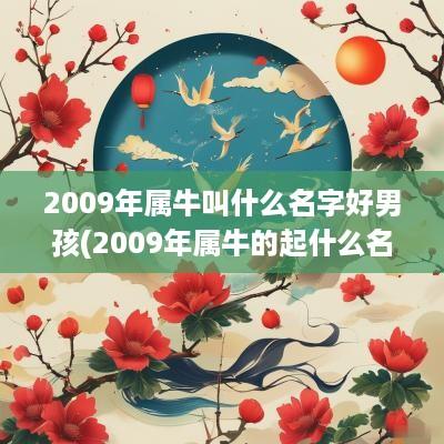 2009年属牛叫什么名字好男孩(2009年属牛的起什么名字好呢)