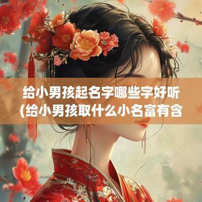 给小男孩起名字哪些字好听(给小男孩取什么小名富有含义)