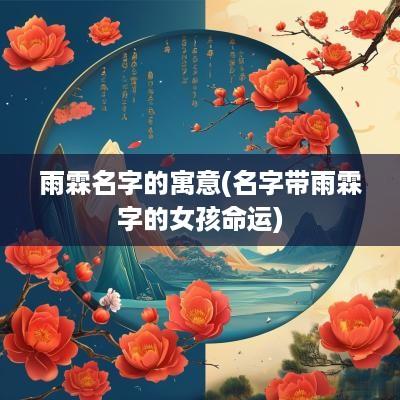 雨霖名字的寓意(名字带雨霖字的女孩命运)