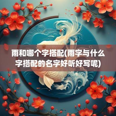 雨和哪个字搭配(雨字与什么字搭配的名字好听好写呢)