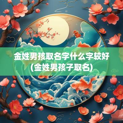 金姓男孩取名字什么字较好(金姓男孩子取名)
