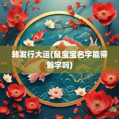 转发行大运(鼠宝宝名字能带毅字吗)