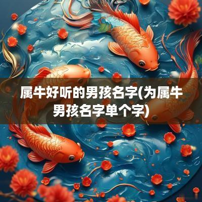 属牛好听的男孩名字(为属牛男孩名字单个字)
