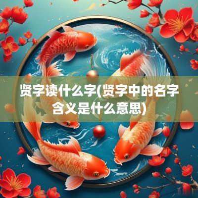 贤字读什么字(贤字中的名字含义是什么意思)