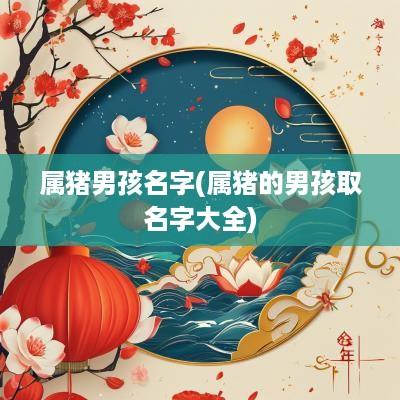 属猪男孩名字(属猪的男孩取名字大全)