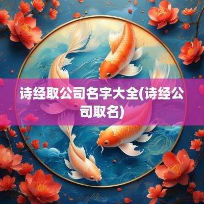 诗经取公司名字大全(诗经公司取名)
