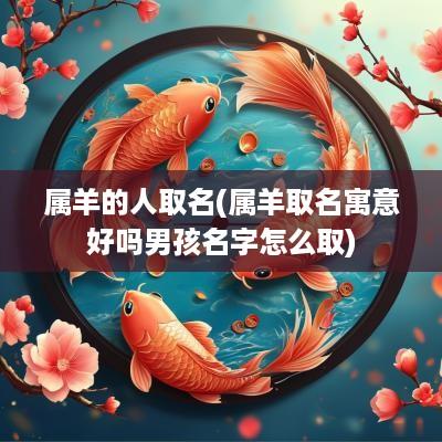 属羊的人取名(属羊取名寓意好吗男孩名字怎么取)