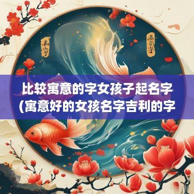 比较寓意的字女孩子起名字(寓意好的女孩名字吉利的字义)