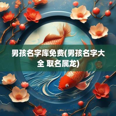 男孩名字库免费(男孩名字大全 取名属龙)