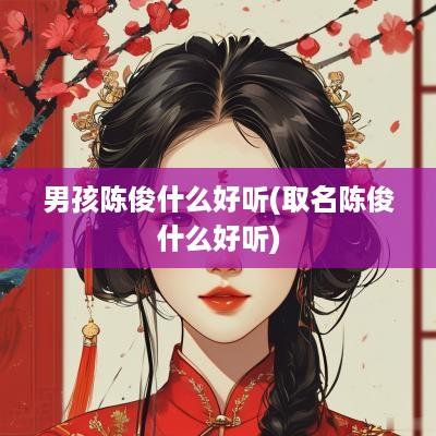 男孩陈俊什么好听(取名陈俊什么好听)