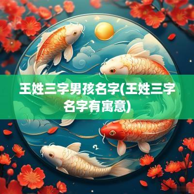 王姓三字男孩名字(王姓三字名字有寓意)