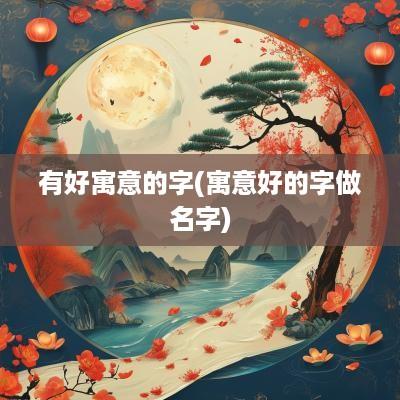 有好寓意的字(寓意好的字做名字)