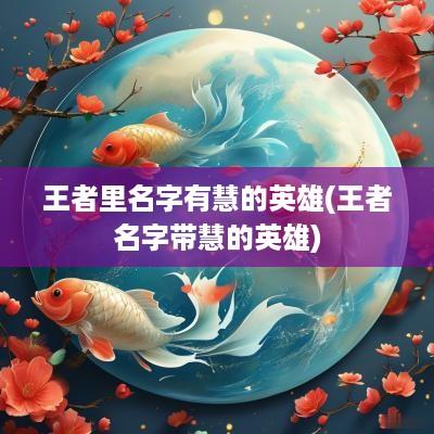 王者里名字有慧的英雄(王者名字带慧的英雄)