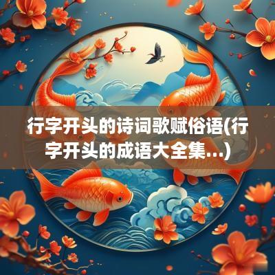 行字开头的诗词歌赋俗语(行字开头的成语大全集...)