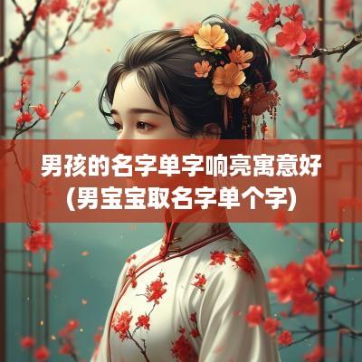 男孩的名字单字响亮寓意好(男宝宝取名字单个字)