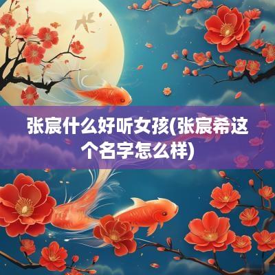 张宸什么好听女孩(张宸希这个名字怎么样)
