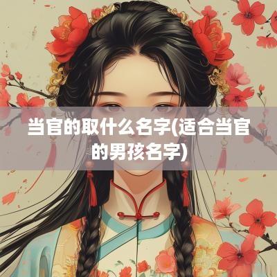 当官的取什么名字(适合当官的男孩名字)