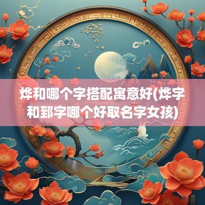 烨和哪个字搭配寓意好(烨字和郅字哪个好取名字女孩)