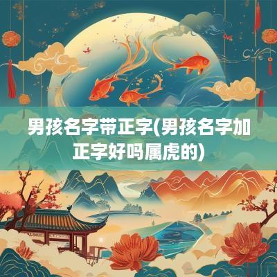 男孩名字带正字(男孩名字加正字好吗属虎的)