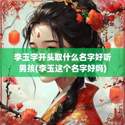 李玉字开头取什么名字好听男孩(李玉这个名字好吗)