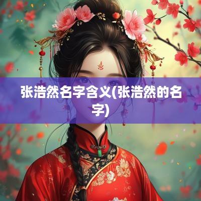 张浩然名字含义(张浩然的名字)