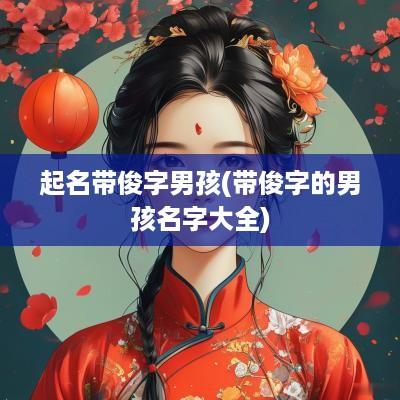 起名带俊字男孩(带俊字的男孩名字大全)