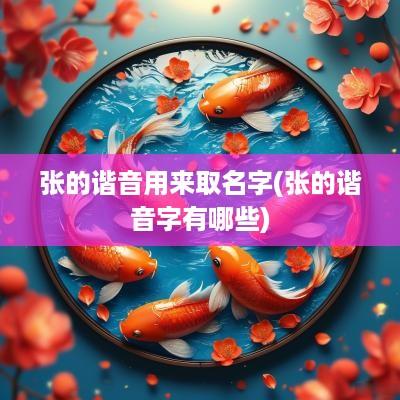 张的谐音用来取名字(张的谐音字有哪些)
