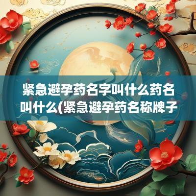 紧急避孕药名字叫什么药名叫什么(紧急避孕药名称牌子好)